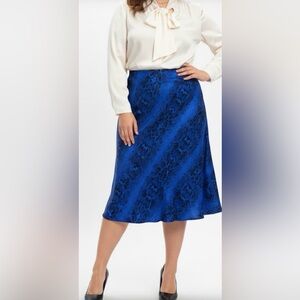 PLUS SIZE SKIRT Bar III Blue and Black A-Line Skirt